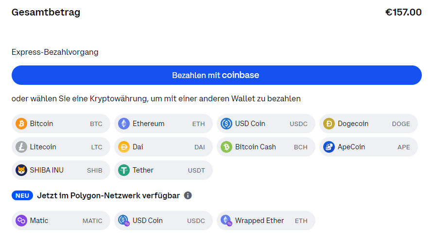 Ab jetzt: Viele Kryptowährungen als Bezahlmethode!