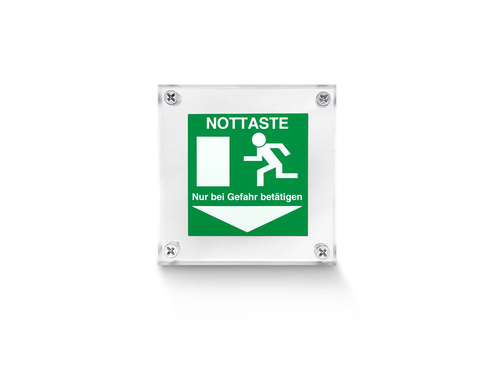 GEZE Nottasten-Hinweisschild Pfeil nach links